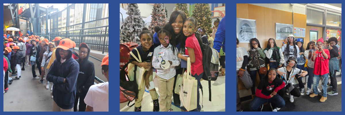 students at the tigers game, winter fest, and spirit week